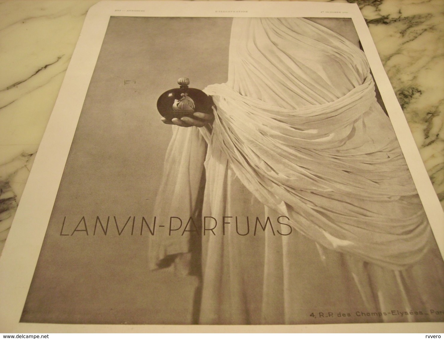 ANCIENNE PUBLICITE LANVIN-PARFUM 1932 - Other & Unclassified