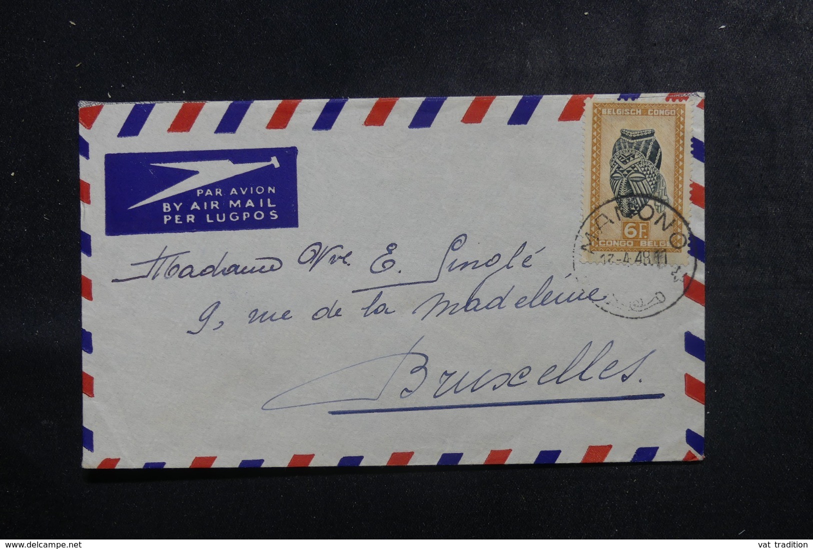 CONGO BELGE - Enveloppe De Manono Pour Bruxelles En 1948, Affranchissement Plaisant - L 44788 - Briefe U. Dokumente