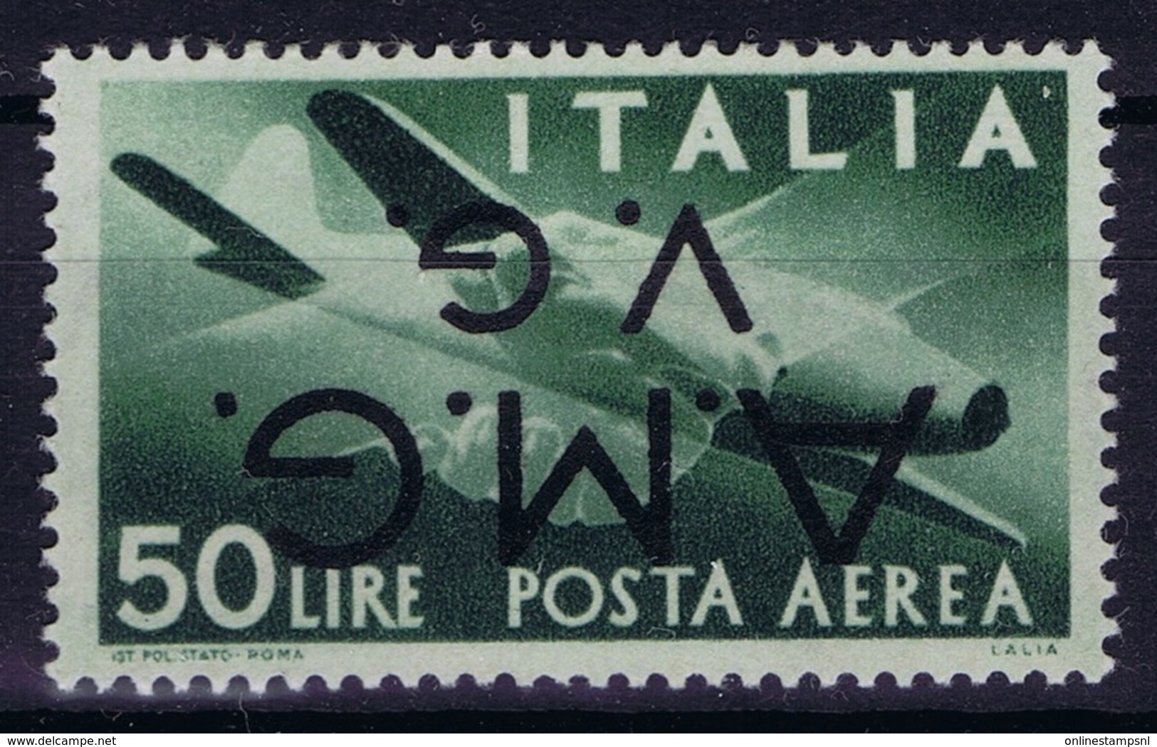 Italy: AMG-VG Sa Posta Aerea 8b Soprastampa Capovolta MH/* Flz/ Charniere Inverted Overprint Signiert /signed/ Signé - Mint/hinged