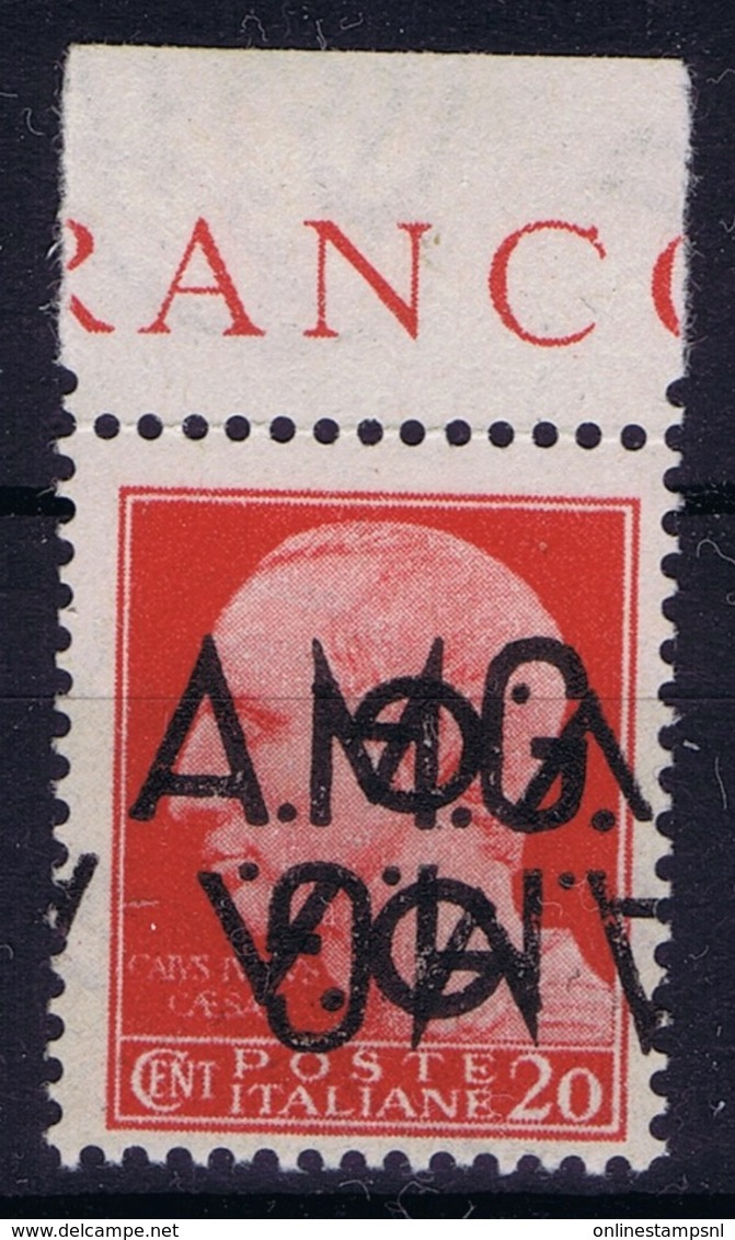 Italy: AMG-VG Sa 4f Doppia Soprastampa Una Capovolta  Stamp=MNH/**  Iinverted Overprint Signiert /signed/ Signé - Neufs
