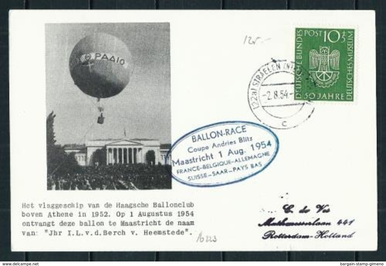 Alemania Federal (S) Nº 51 Tarjeta Año 1954 - Covers & Documents