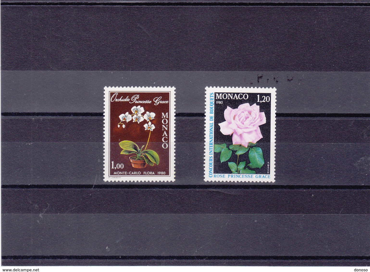 MONACO 1979 ORCHIDEES ROSES Yvert 1199-1200 NEUF** MNH - Unused Stamps