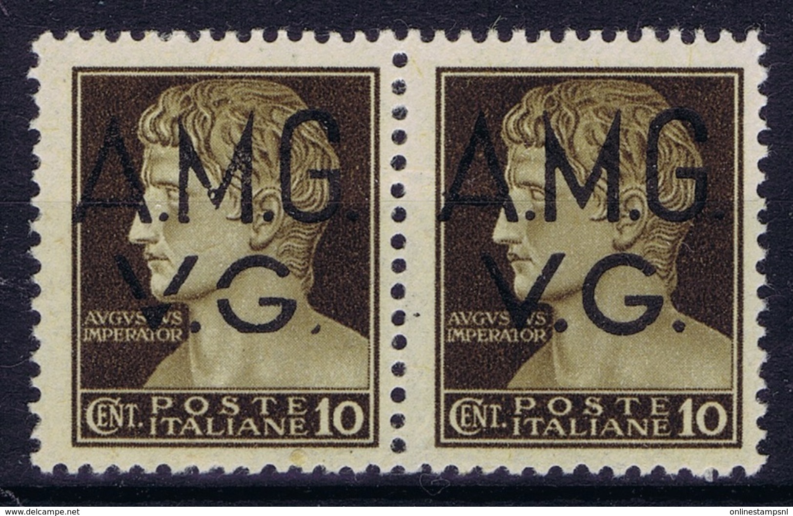 Italy: AMG-VG Sa  1 Pair 1x Broken G In VG MH/* Flz/ Charniere - Ongebruikt