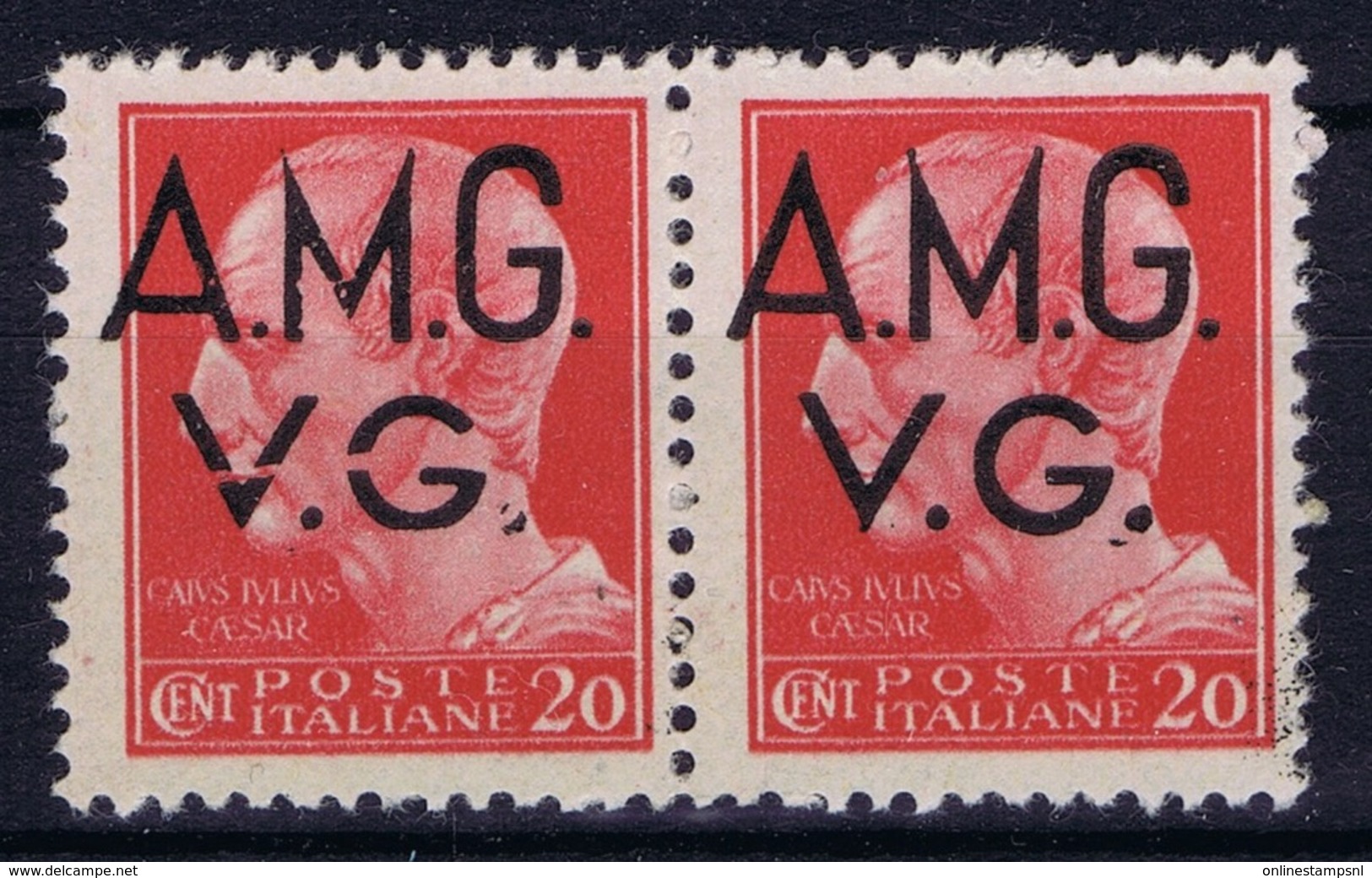 Italy: AMG-VG Sa 3 Broken G In VG MH/* Flz/ Charniere  Pair 1x Brioken 1 X Normal - Nuevos