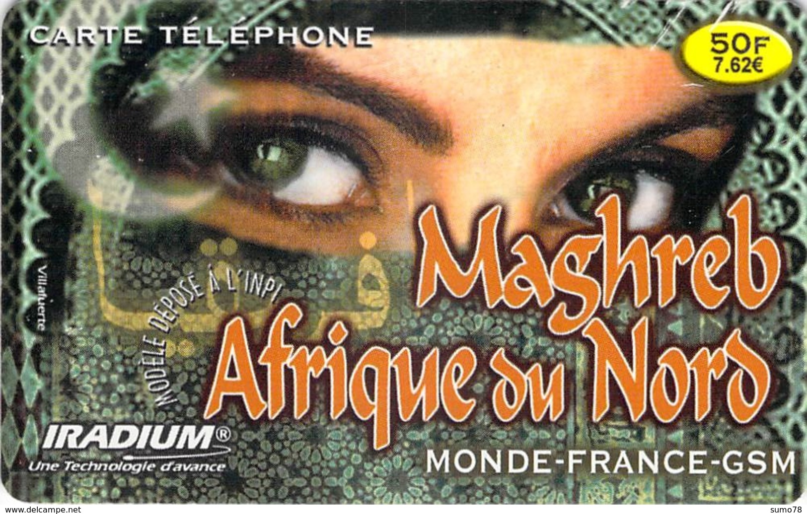 Carte Prépayée - IRADIUM - MAGHREB AFRIQUE DU NORD  -  7.62 € - Autres & Non Classés