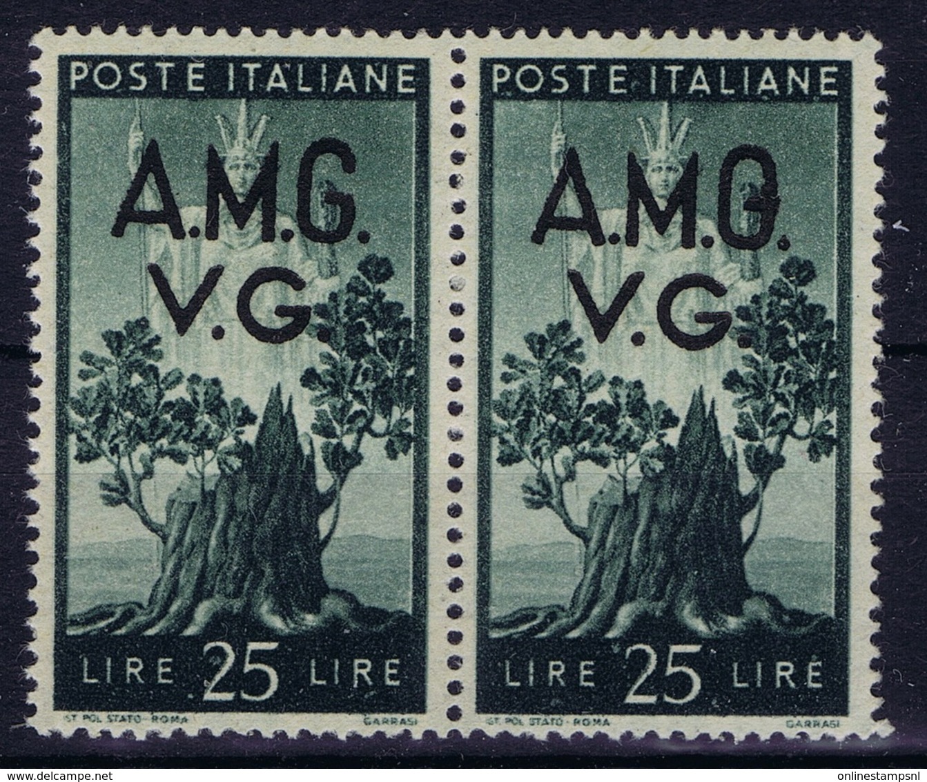 Italy: AMG-VG Sa 19  Closed G In VG MH/* Flz/ Charniere - Neufs