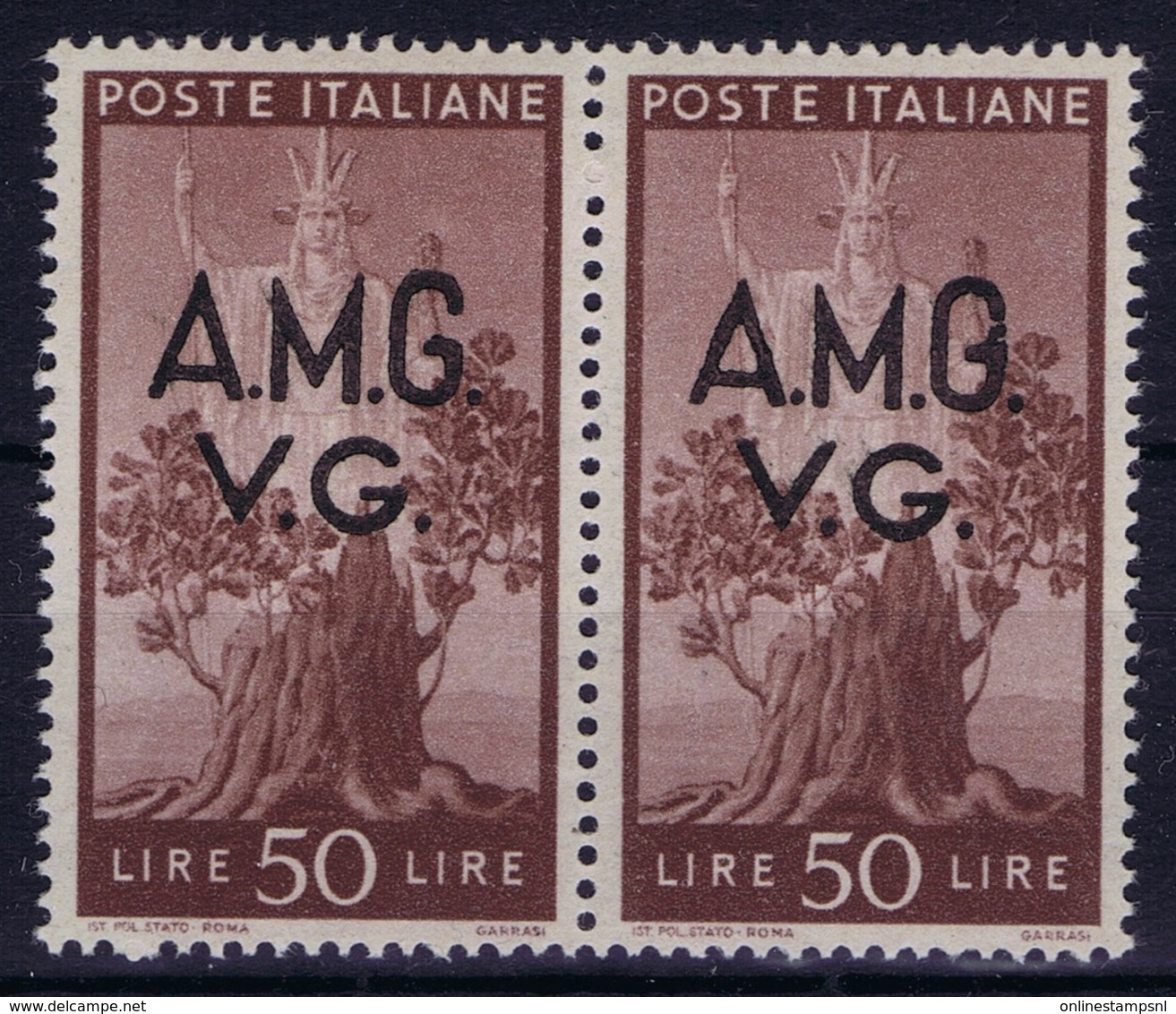 Italy: AMG-VG Sa 20  Closed G In VG MH/* Flz/ Charniere - Neufs