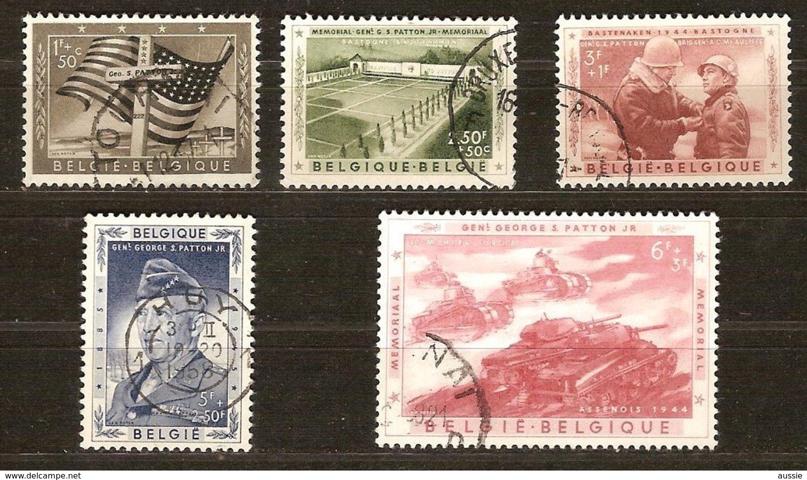 Belgie Belgique 1957 OCBn° 1032-1036 (°) Oblitéré Used Cote 18,00 Euro Mémorial Général Patton - Gebruikt