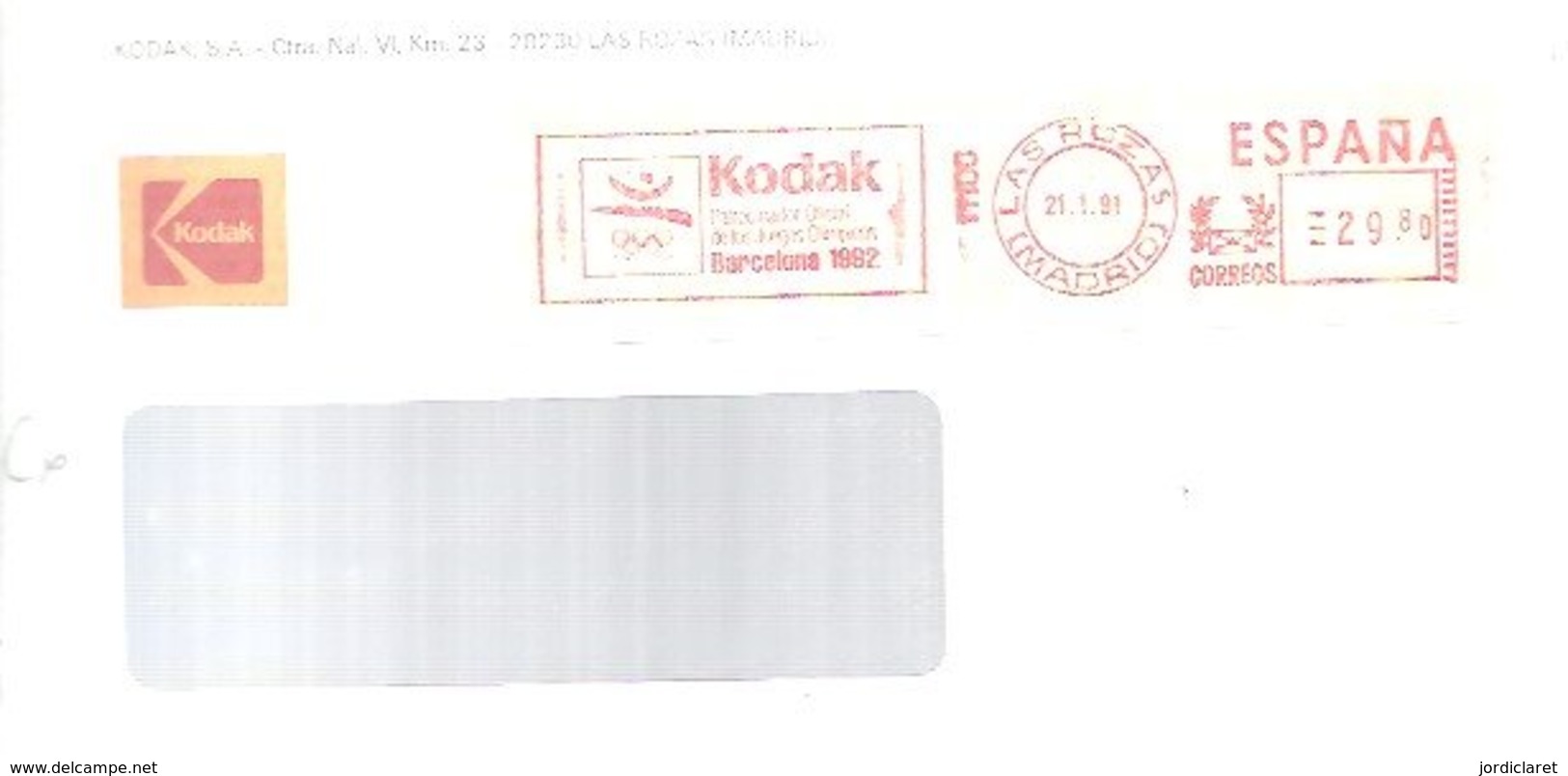 POSTMARKET   KODAK ESPAÑA  1991 - Verano 1992: Barcelona