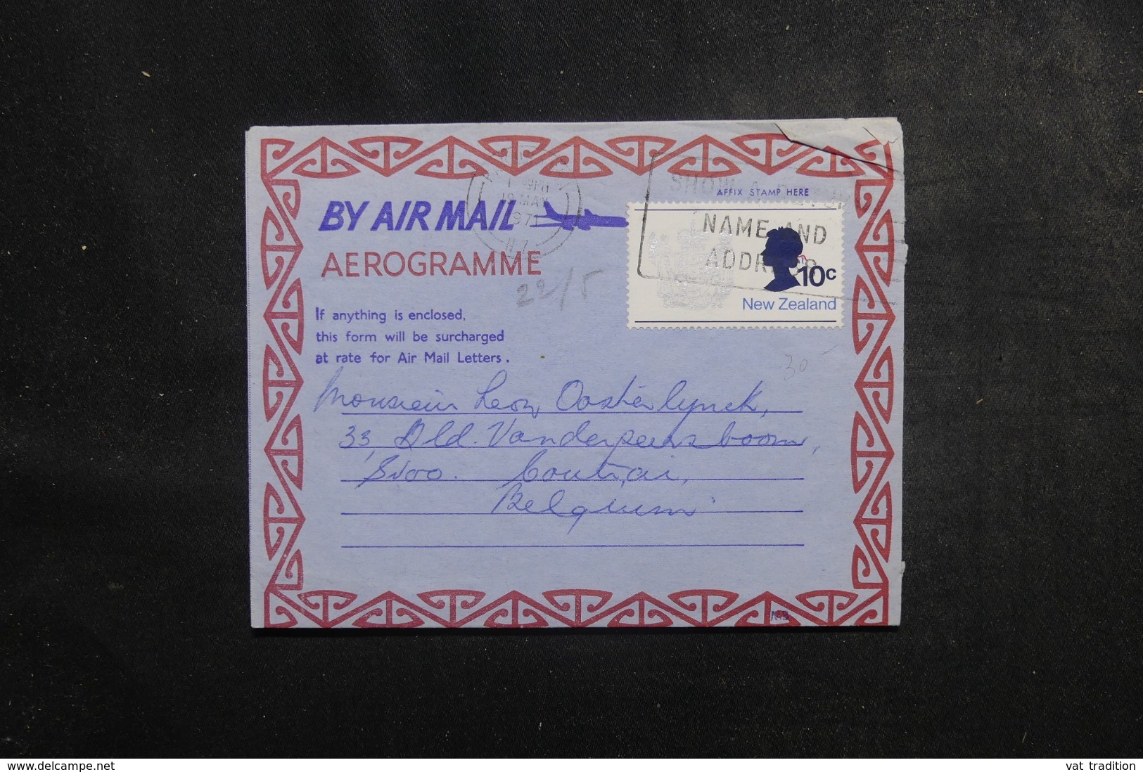 NOUVELLE ZÉLANDE - Aérogramme De Aukland Pour La Belgique En 1971 - L 44823 - Briefe U. Dokumente
