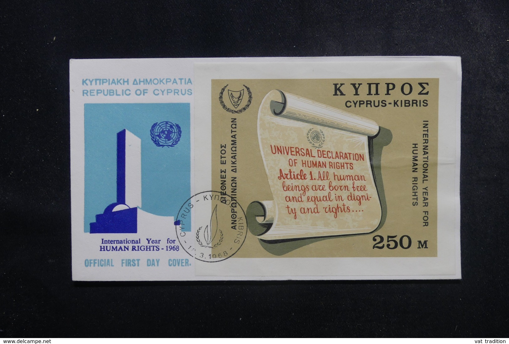 CHYPRE - Enveloppe FDC En 1968 - Droits De L 'Homme - L 44829 - Lettres & Documents