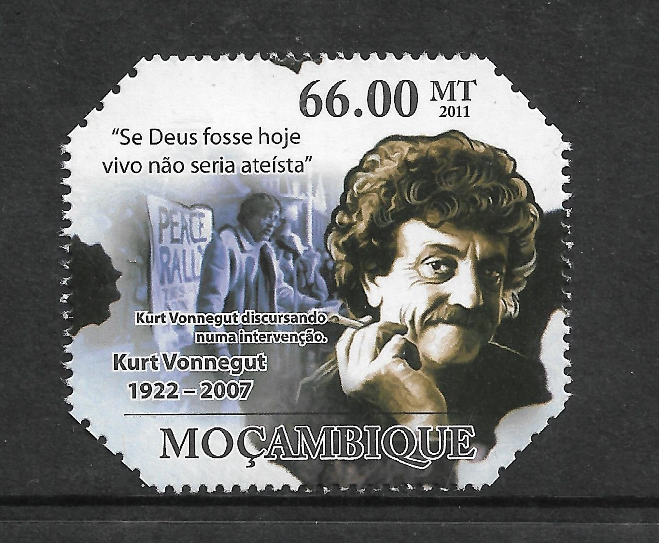 Mozambique Kurt Vonnegut Se Deus Fosse Hoje Vivo Nao Seria Ateista 1v Stamp MNH Michel:4739 - Other & Unclassified