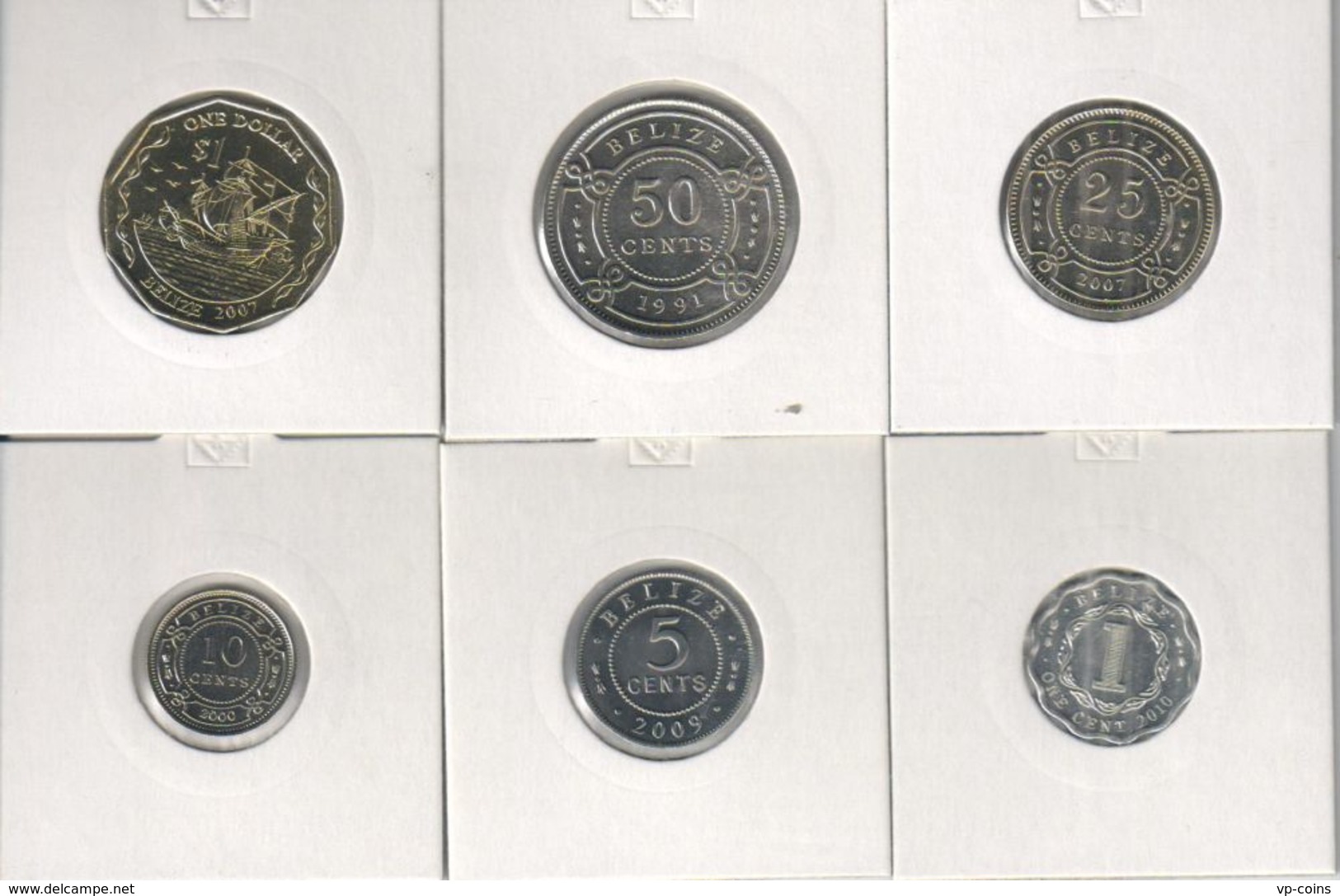 Belize. Set, Set Of Coins. 1, 5, 10, 25, 50 Cents, 1 Dollar. 1991 - 2009 - Belize
