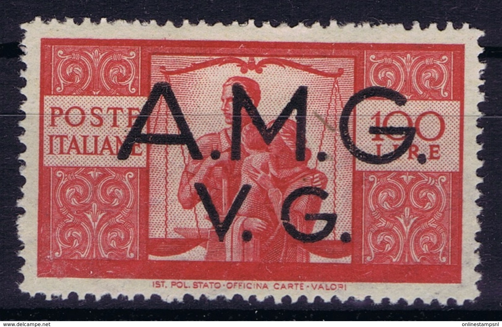 Italy: AMG-VG Sa 21 Broken G In VG MH/* Flz/ Charniere - Ongebruikt