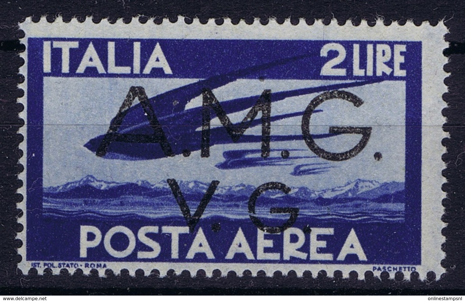 Italy: AMG-VG Sa PA 2  Broken G In VG MH/* Flz/ Charniere - Ungebraucht