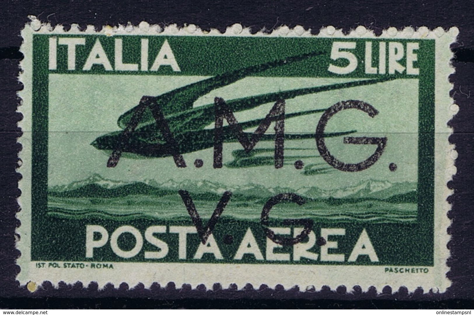 Italy: AMG-VG Sa PA 3 Broken G In VG MH/* Flz/ Charniere - Nuovi