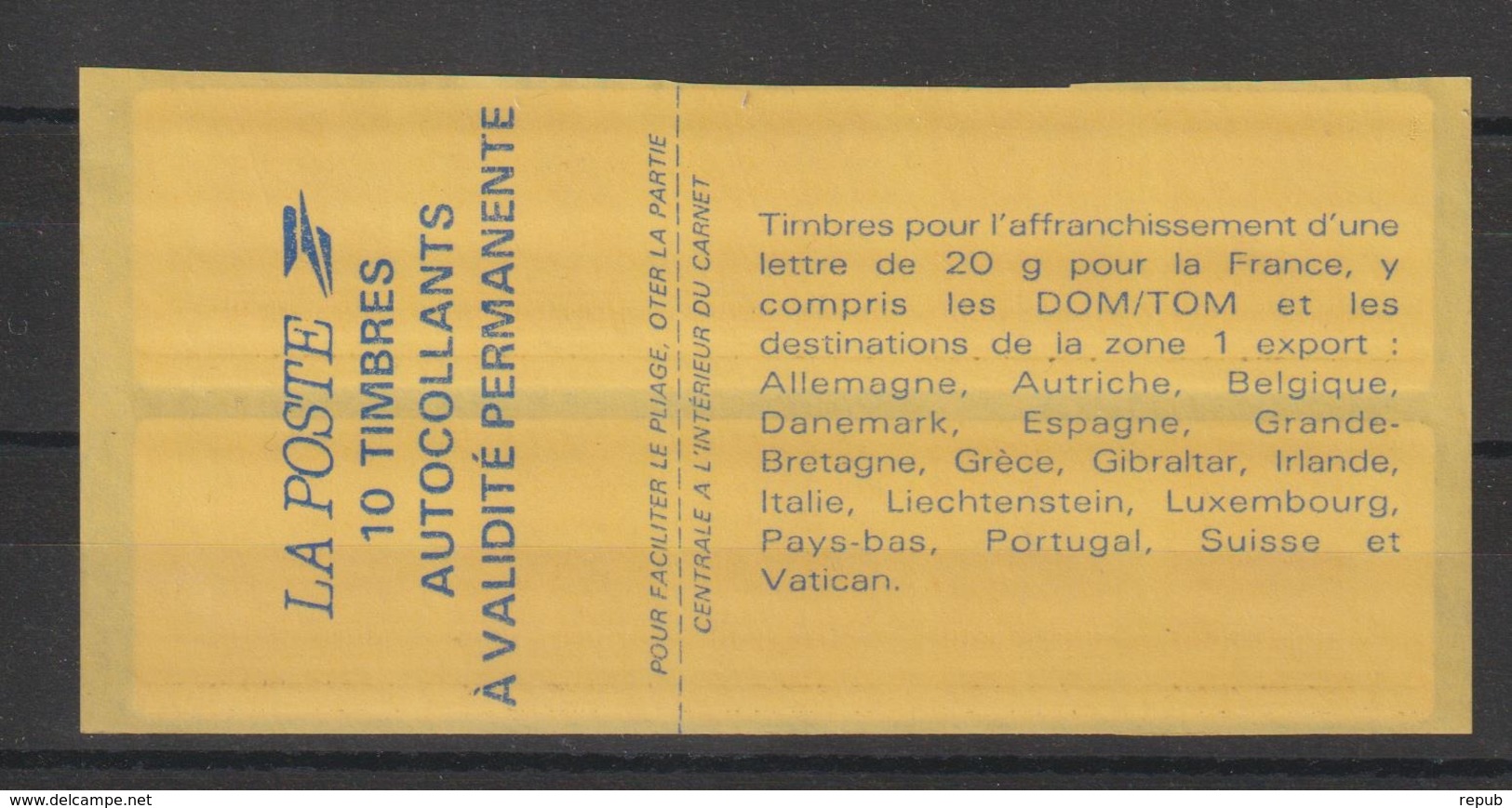 Carnet Numéroté De 10 Timbres Autocollants Fictifs Cote 60 Euro - Phantom