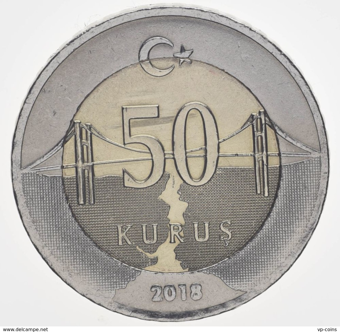 Turkey. Coin. 50 Kurus 2018. UNC. Bimetal - Turkey