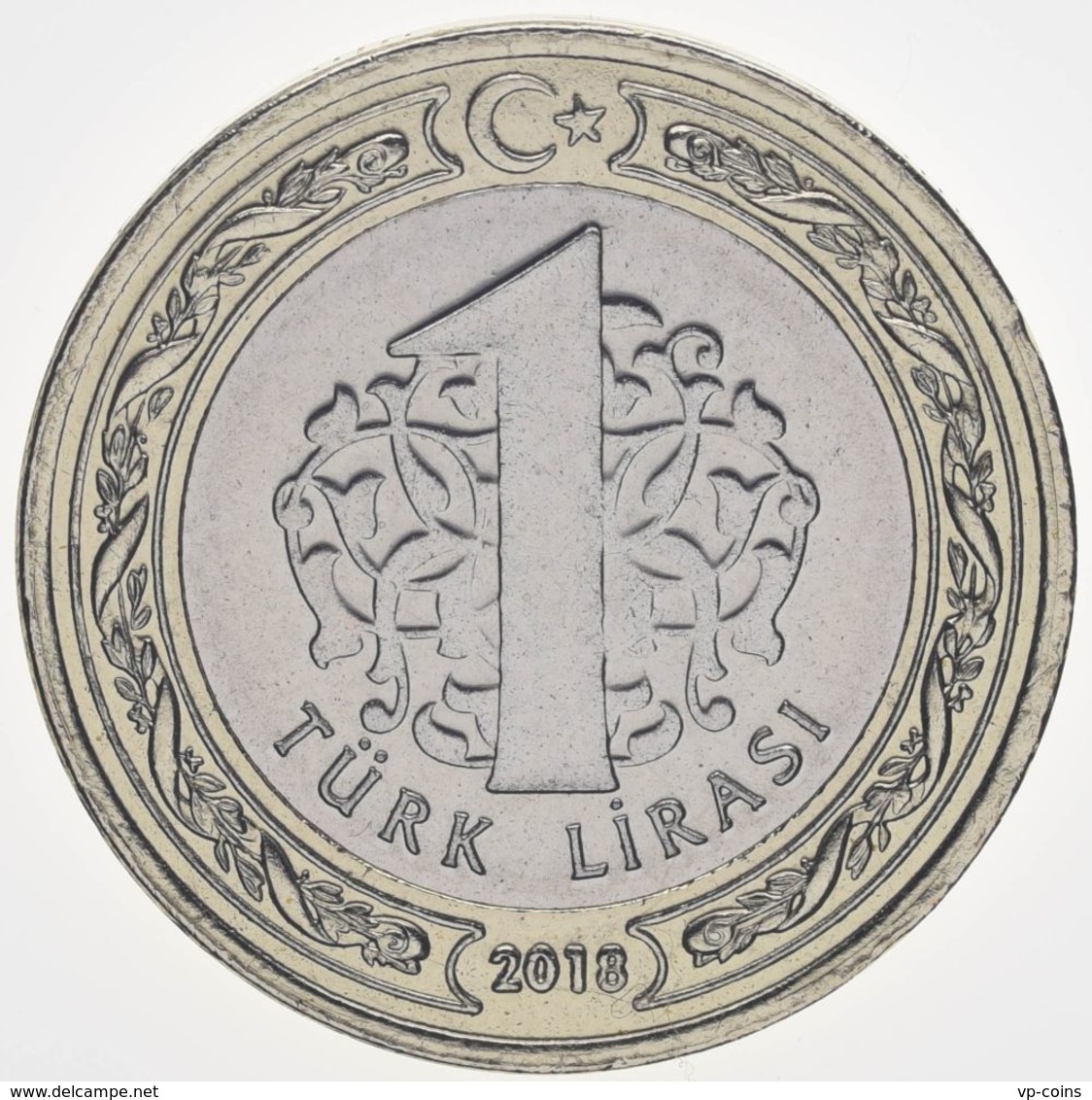 Turkey. Coin. 1 Lira 2018. UNC. Bimetal - Turkey