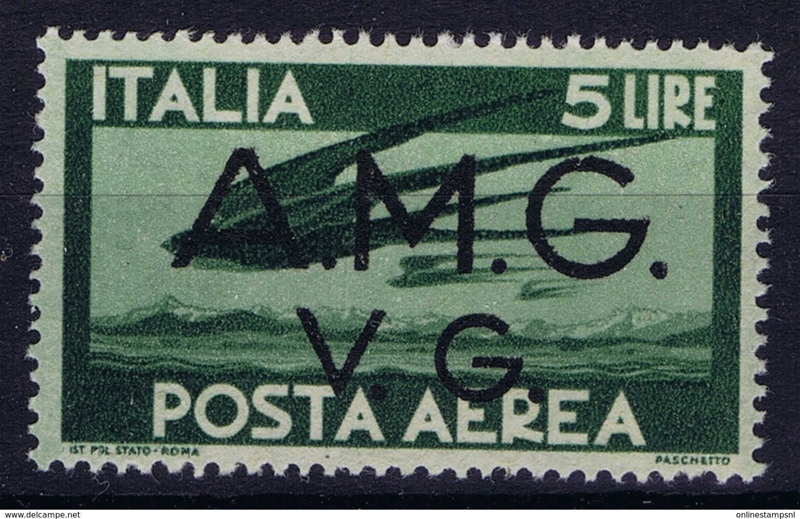 Italy: AMG-VG Sa PA 4 Broken G In AMG MH/* Flz/ Charniere - Ongebruikt