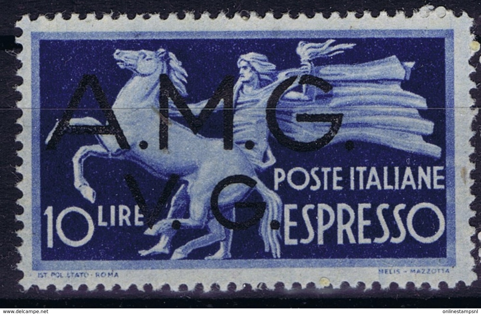 Italy: AMG-VG Sa Espresso 1 Broken G In AMG MH/* Flz/ Charniere - Nuovi