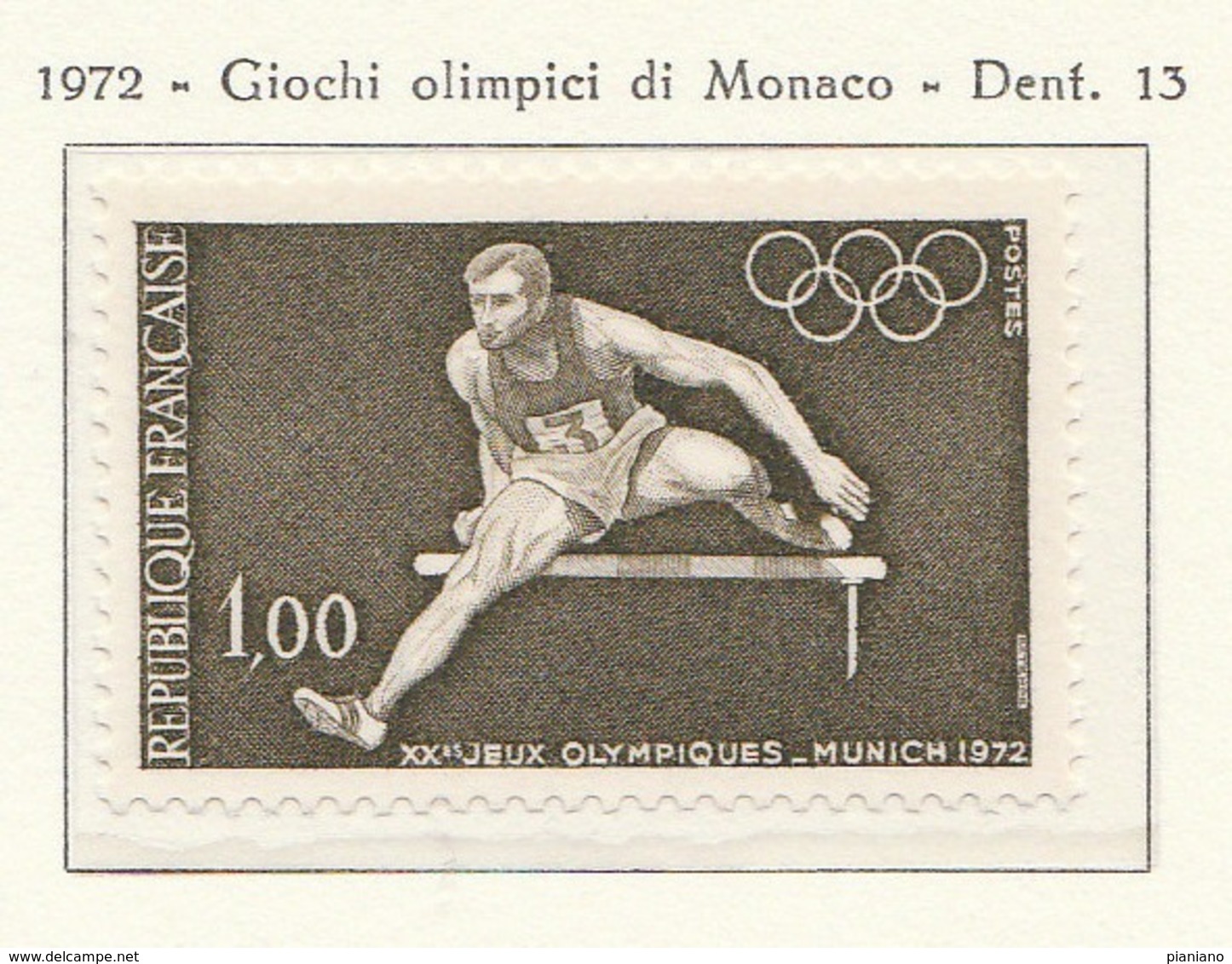 PIA - FRANCIA - 1972 : Giochi Olimpici Di Monaco   - (Yv 1722) - Atletica