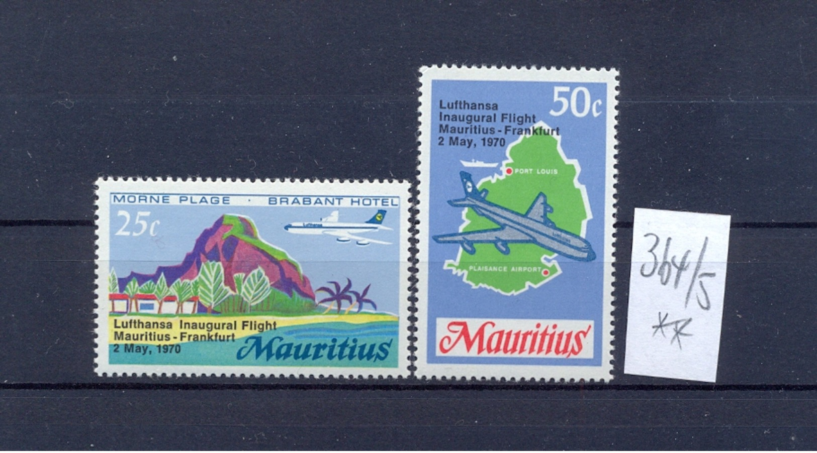 MAURITIUS -  364/5  Lufthansa 1970  Kompl. Postfrisch - Maurice (1968-...)