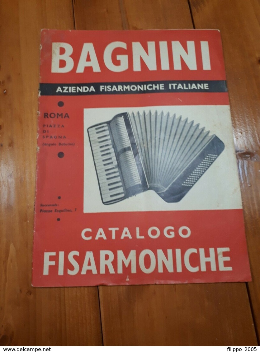 1950 BAGNINI ROMA - CATALOGO ILLUSTRATO FISARMONICHE CON LISTINO - MACCHIE UMIDO - Instruments De Musique