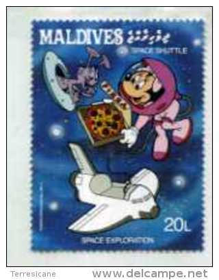 Maldives Disney Space Pizza Shuttle MNH **  UFO ALIEN SPACE EXPLORATION - Disney