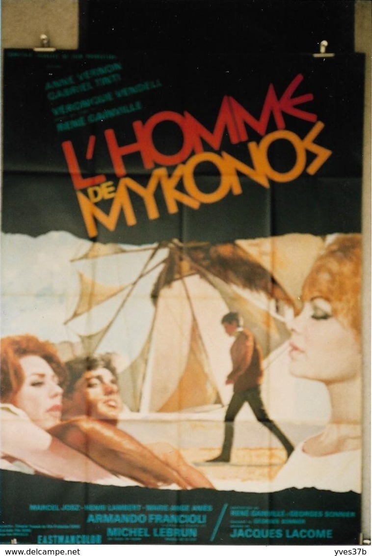 "L'Homme De Mikonos" A. Vernon, G. Tinti...1966 - 120x160 - TTB - Afiches & Pósters