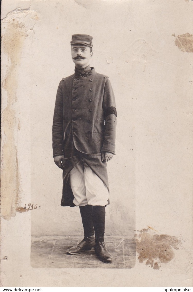 Photographie Carte Photo Militaire François Carriere En 1916 Patte De Col 94 ( Ref 315) - Krieg, Militär