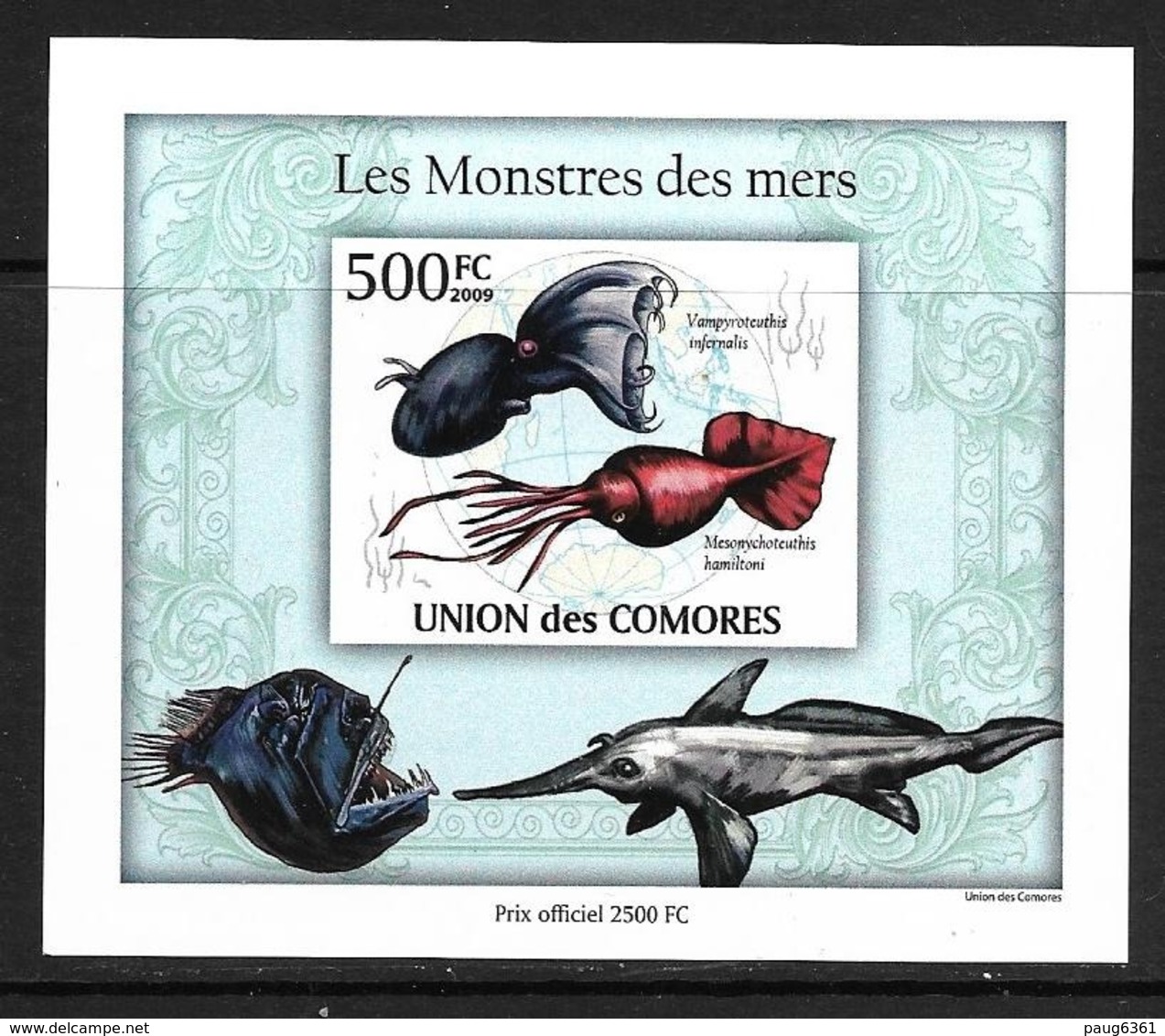 UNION DES COMORES 2009 MONSTRES DES MERS YVERT N°1965 NON DENTELE  NEUF MNH** - Vie Marine