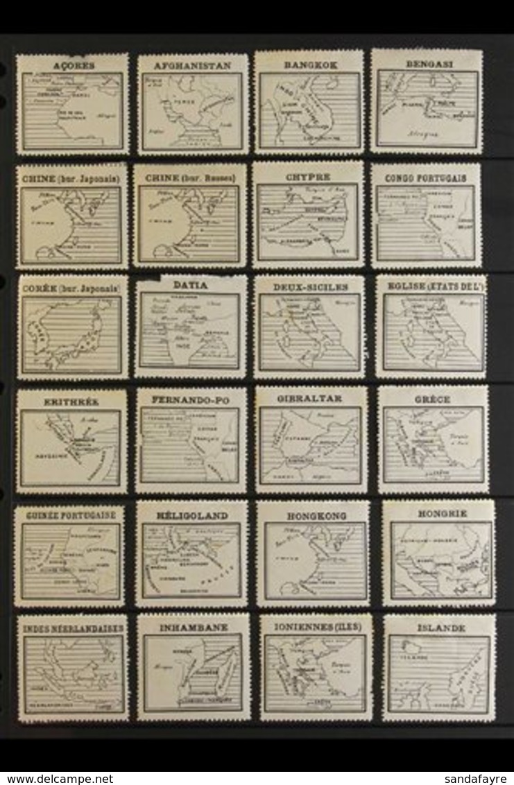 MAPS ON STAMPS Early 1900's All Different Collection Of Mint Gummed Labels From France With Each Showing The Geographica - Unclassified