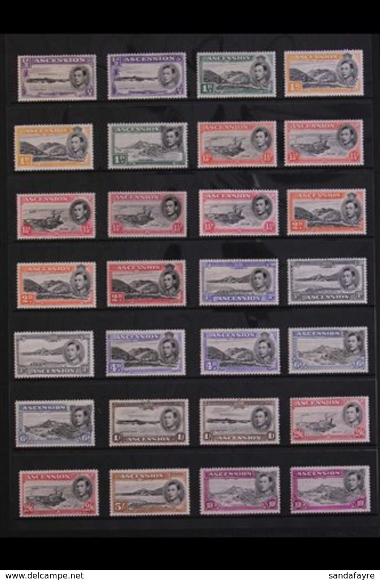 1938-53 NEVER HINGED MINT SET PLUS. A Complete "Basic" Set, SG 38/47, Plus Most Additional Perforation Variants To 2s 6d - Ascension