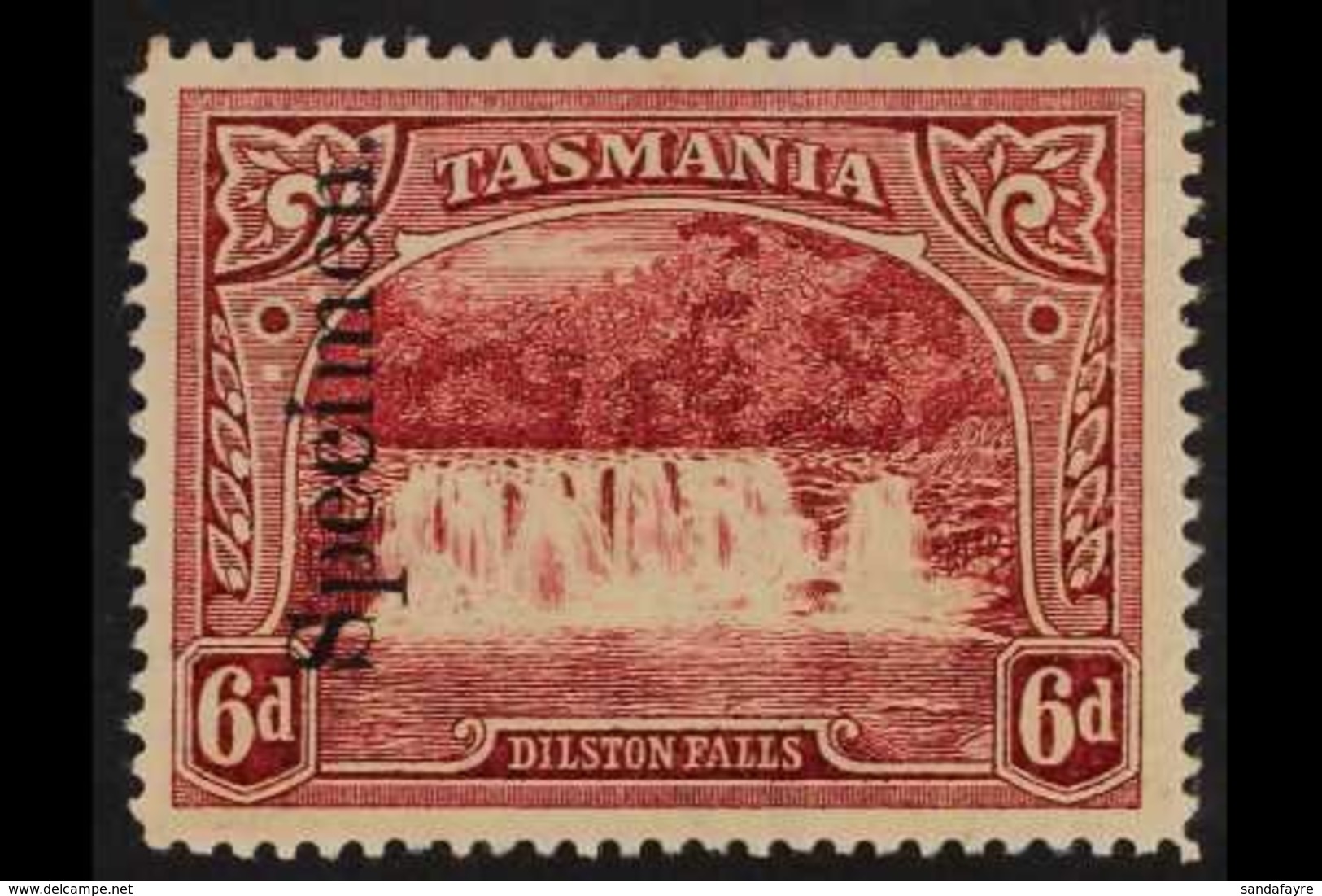 TASMANIA 1899 6d Lake Dilston Falls, SG 236, Overprinted "Specimen", Very Fine Mint. For More Images, Please Visit Http: - Other & Unclassified