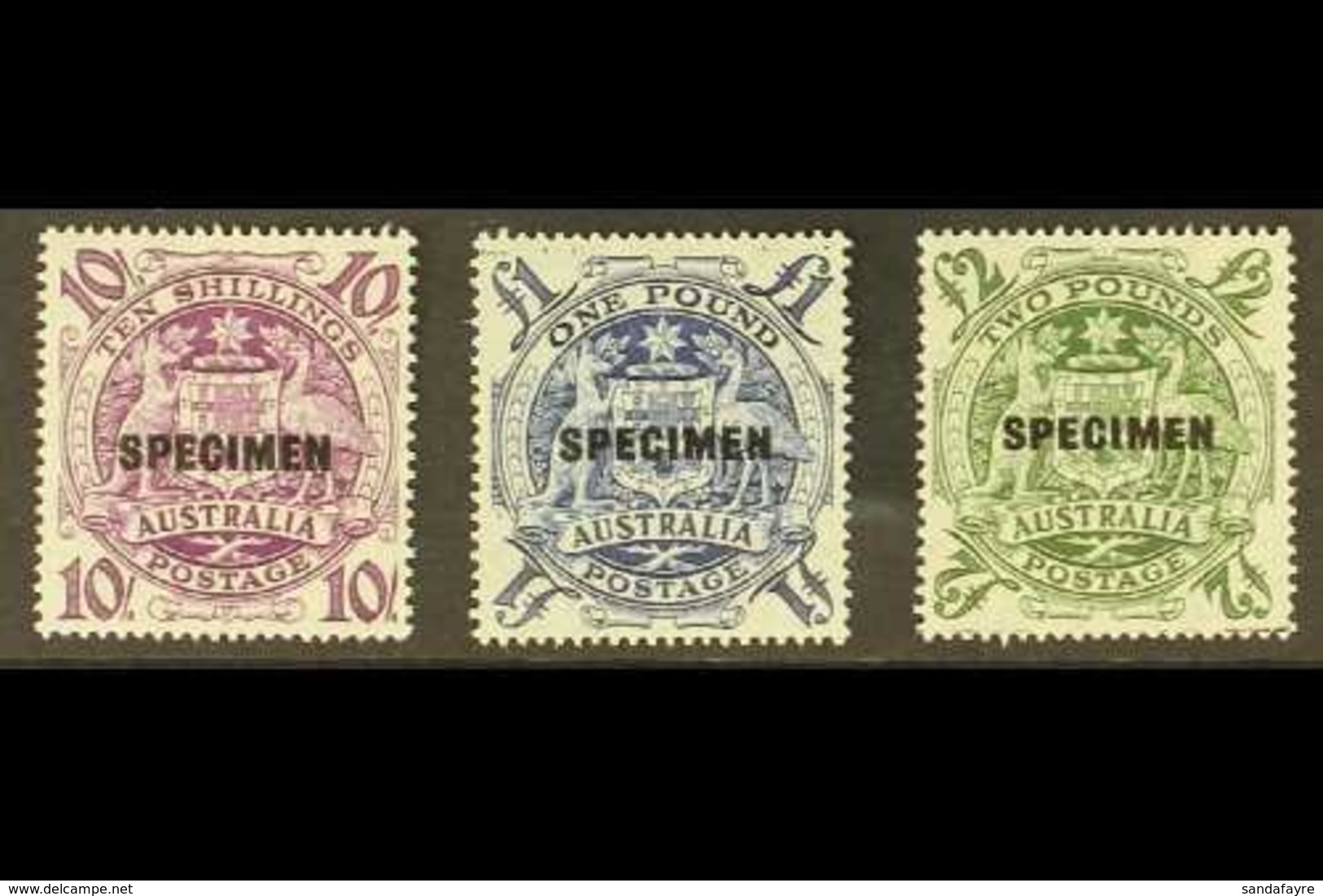 SPECIMENS 1948-56 10s, £1 & £2 High Values, Overprinted "SPECIMEN," SG 224bs/ds, Never Hinged Mint (3 Stamps). For More  - Altri & Non Classificati