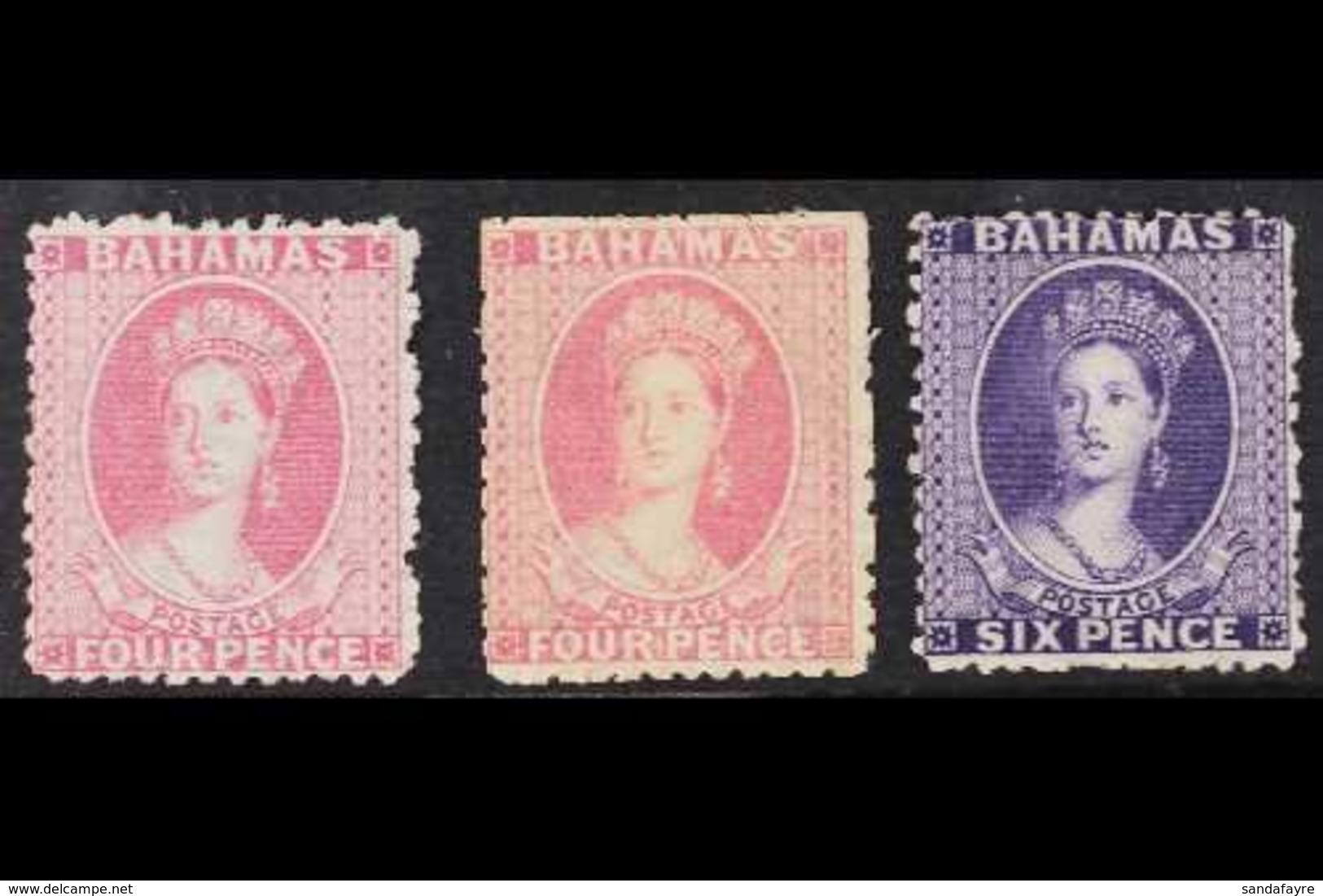 1863-77 4d Bright Rose (x2 Shades) And 6d Deep Violet Wmk Reverse, SG 26 & 31x, Mint, Cat £780. (3 Stamps) For More Imag - Other & Unclassified