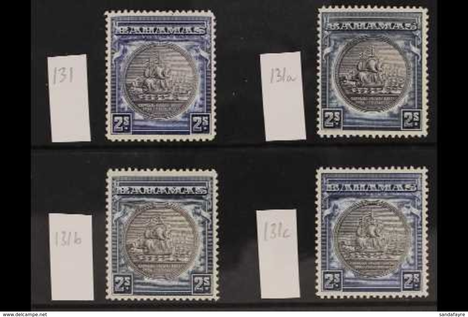 1931-46 TWO SHILLING SHADE SET Presented On A Stock Card & Includes The 2s Slate-purple & Deep Ultramarine, 2s Slate-pur - Other & Unclassified