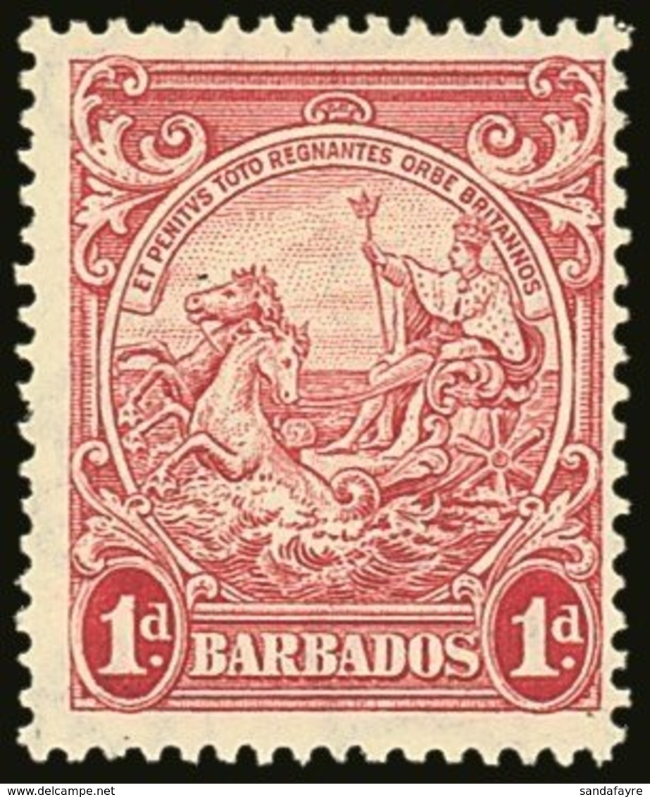 1938 1d Scarlet, Badge Of The Colony, Perf 13½ X 13, SG 249, Fresh Mint. Scarce Stamp. For More Images, Please Visit Htt - Barbados (...-1966)
