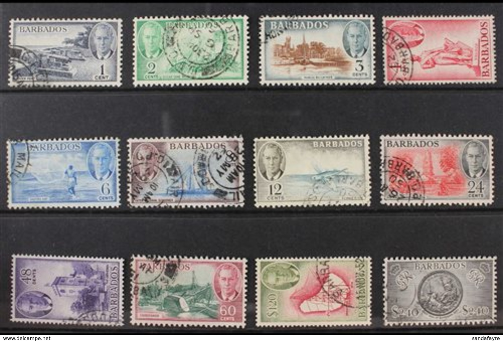 1950 Pictorials Complete Set, SG 271/82, Very Fine Cds Used, Fresh. (12 Stamps) For More Images, Please Visit Http://www - Barbados (...-1966)