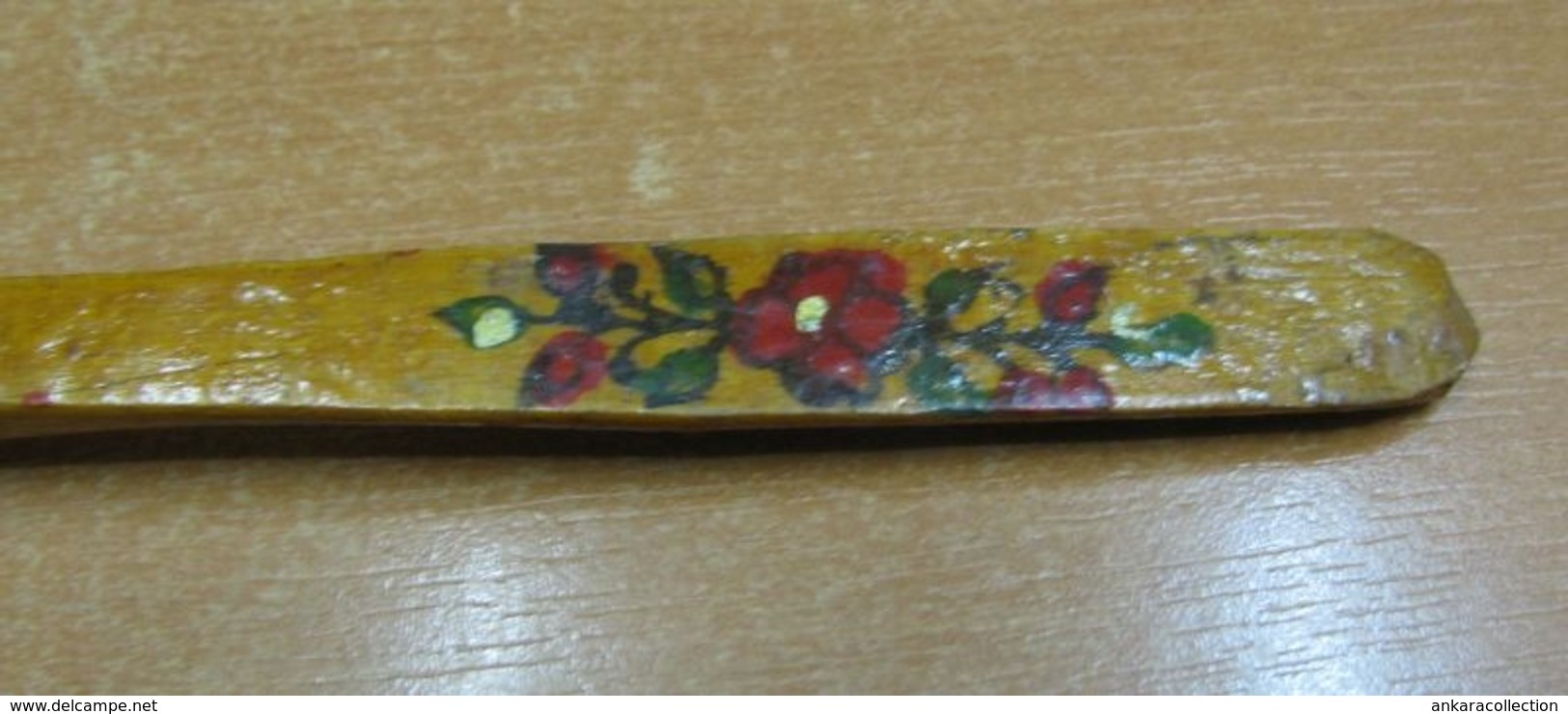 AC -  WOODEN SPOON HAND MADE & PAINTED 1960s - 1970s FROM TURKEY - Spoons