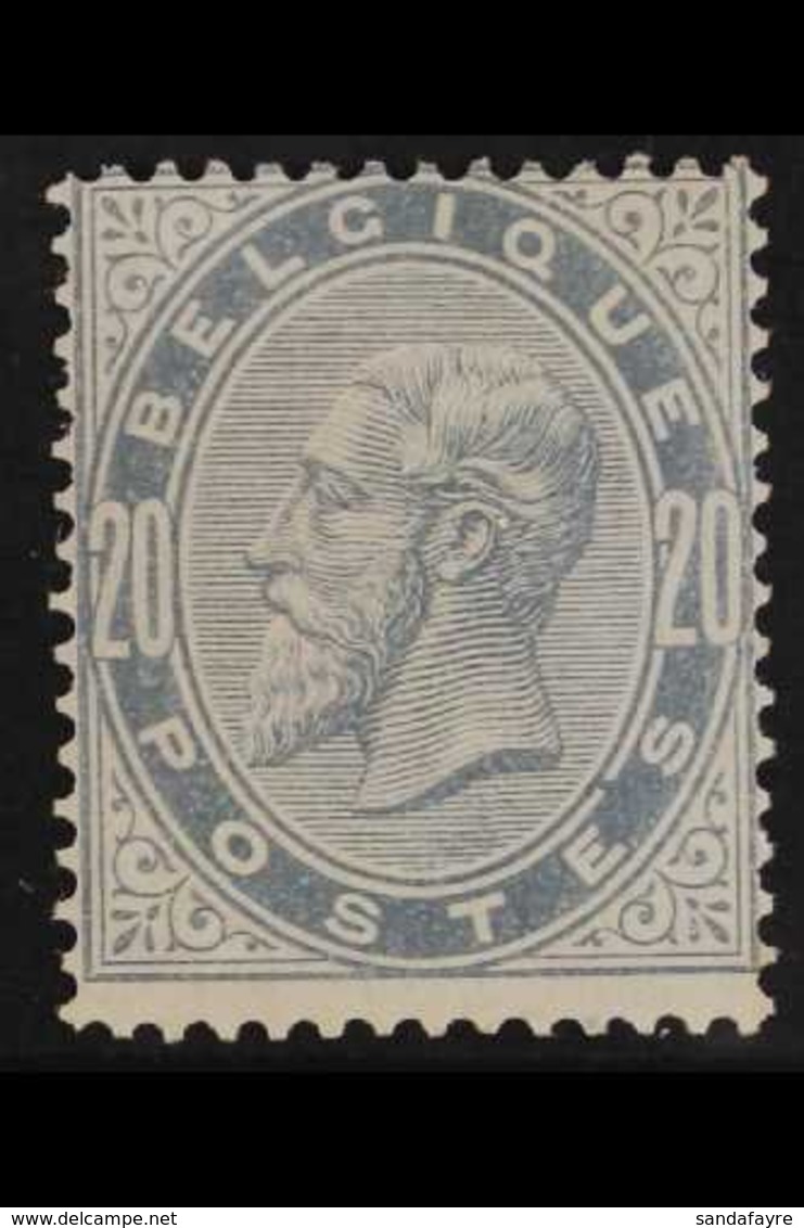 1883 20c Blue-grey King (COB 39, SG 64, Michel 36), Never Hinged Mint, Lightly Toned Gum, Centred To Top, Good Colour. F - Other & Unclassified