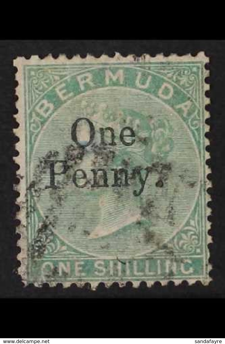 1875 1d On 1s Green, SG 17, Used, Tiny Thin At Lower Left Corner. For More Images, Please Visit Http://www.sandafayre.co - Bermudes