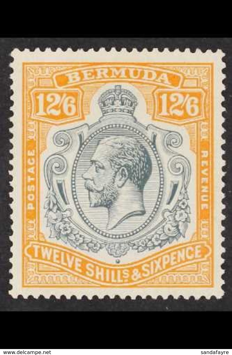 1924-32 KGV 12s6d Grey And Orange, SG 93, Very Fine Lightly Hinged Mint. For More Images, Please Visit Http://www.sandaf - Bermuda