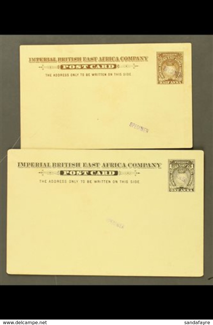 1893 Stationery Postcards ½a And 1a Each With Violet "SPECIMEN" Handstamps, Minor Faults To ½a. (2 Cards) For More Image - British East Africa
