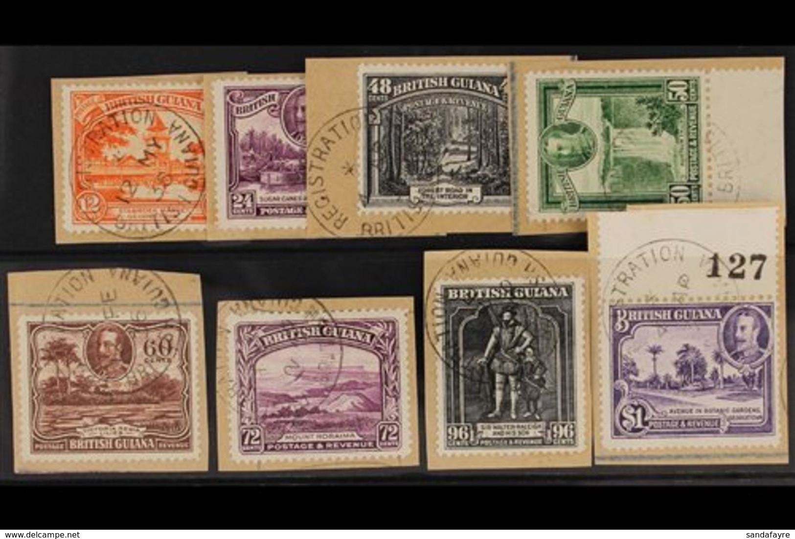 1934 Geo V Pictorial Values, 12c To $1 Complete, SG 293/300, Very Fine Used On Individual Pieces. (8 Stamps) For More Im - Brits-Guiana (...-1966)