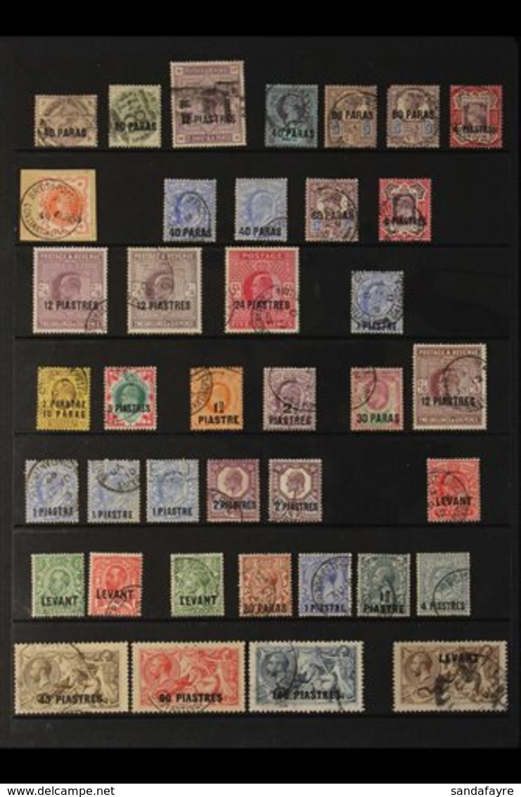 1885-1921 USED COLLECTION A Chiefly ALL DIFFERENT Collection With Many High Values & Includes A Complete Run Of QV Issue - Brits-Levant