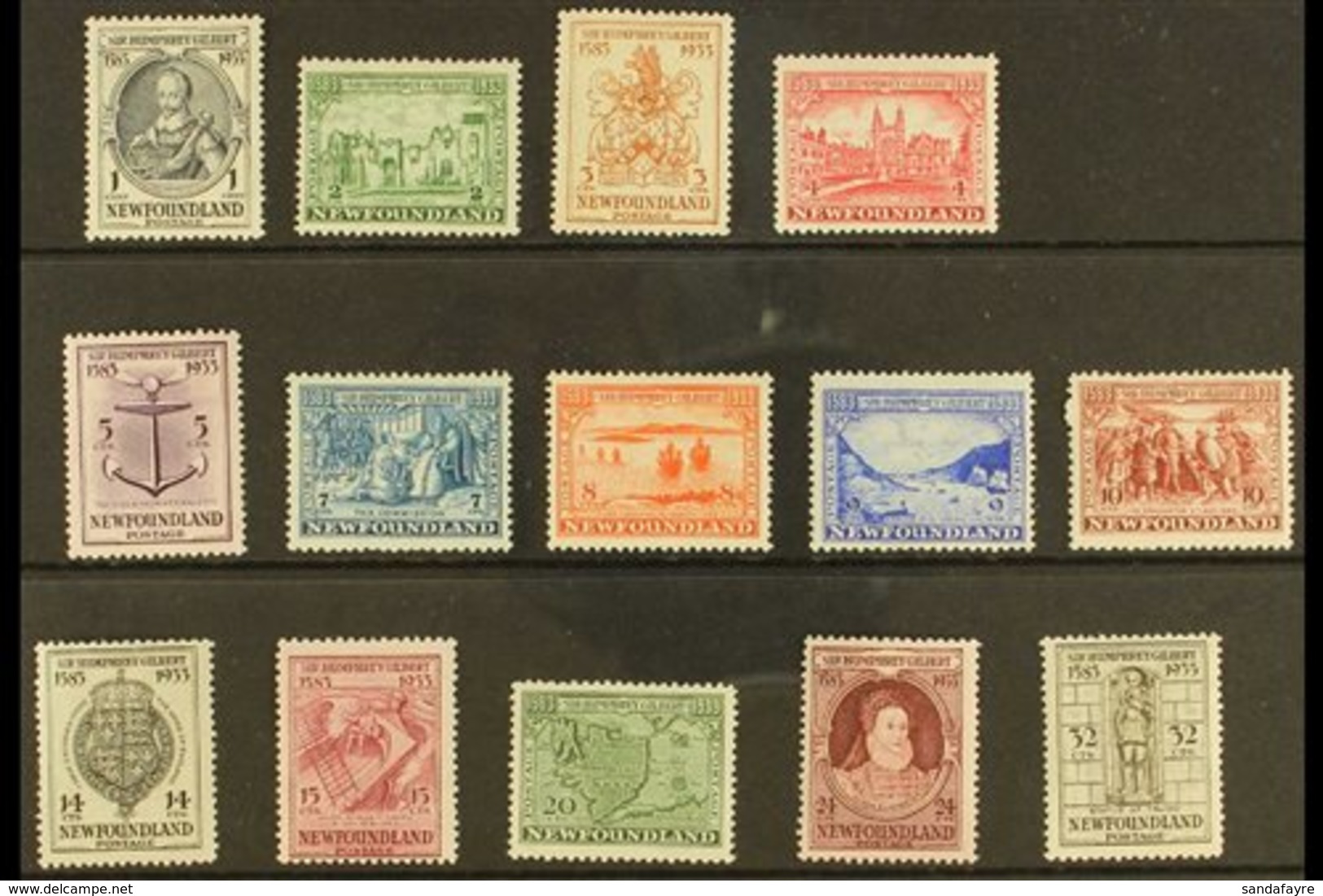 1933 Sir Humphrey Gilbert Complete Set, SG 236/249, Fine Mint. (14 Stamps) For More Images, Please Visit Http://www.sand - Andere & Zonder Classificatie