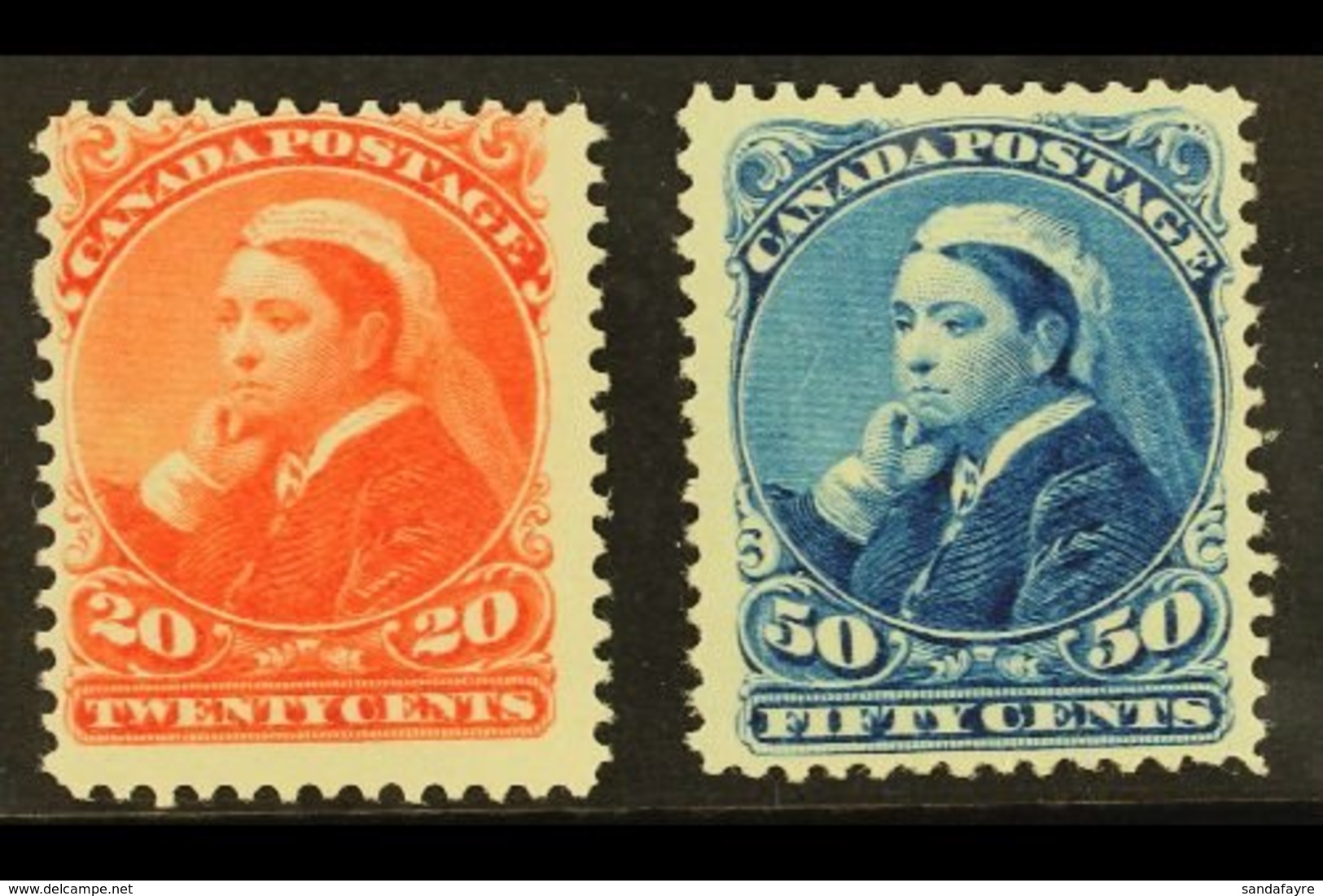 1893 20c Vermilion & 50c Blue Widow's Weeds Set, SG 115/16, Mint, Fresh And Attractive, Cat £525 (2 Stamps) For More Ima - Other & Unclassified