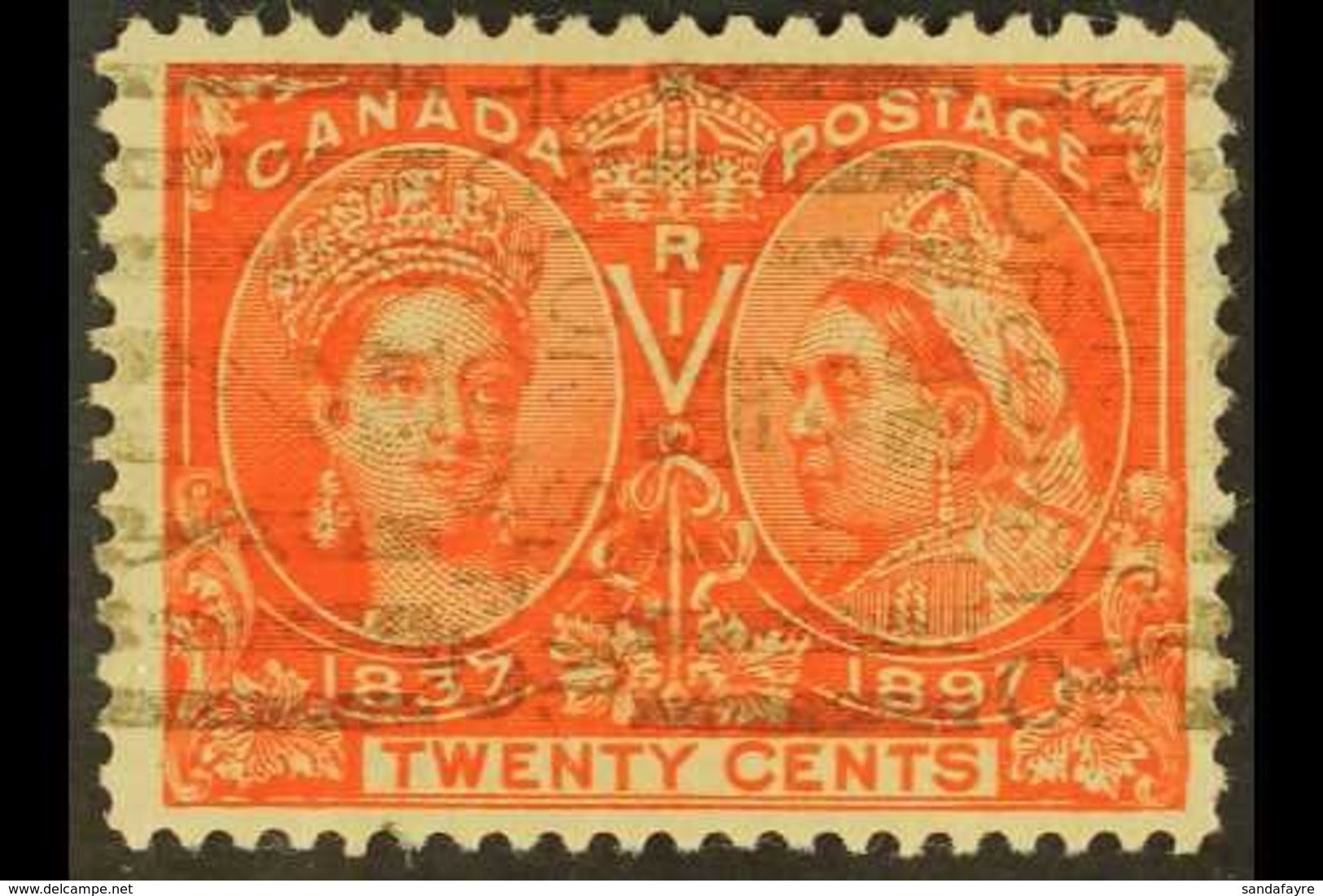 1897 20c Vermillion "Jubilee", SG 133, Used With A Toronto Roller Cancel For More Images, Please Visit Http://www.sandaf - Other & Unclassified